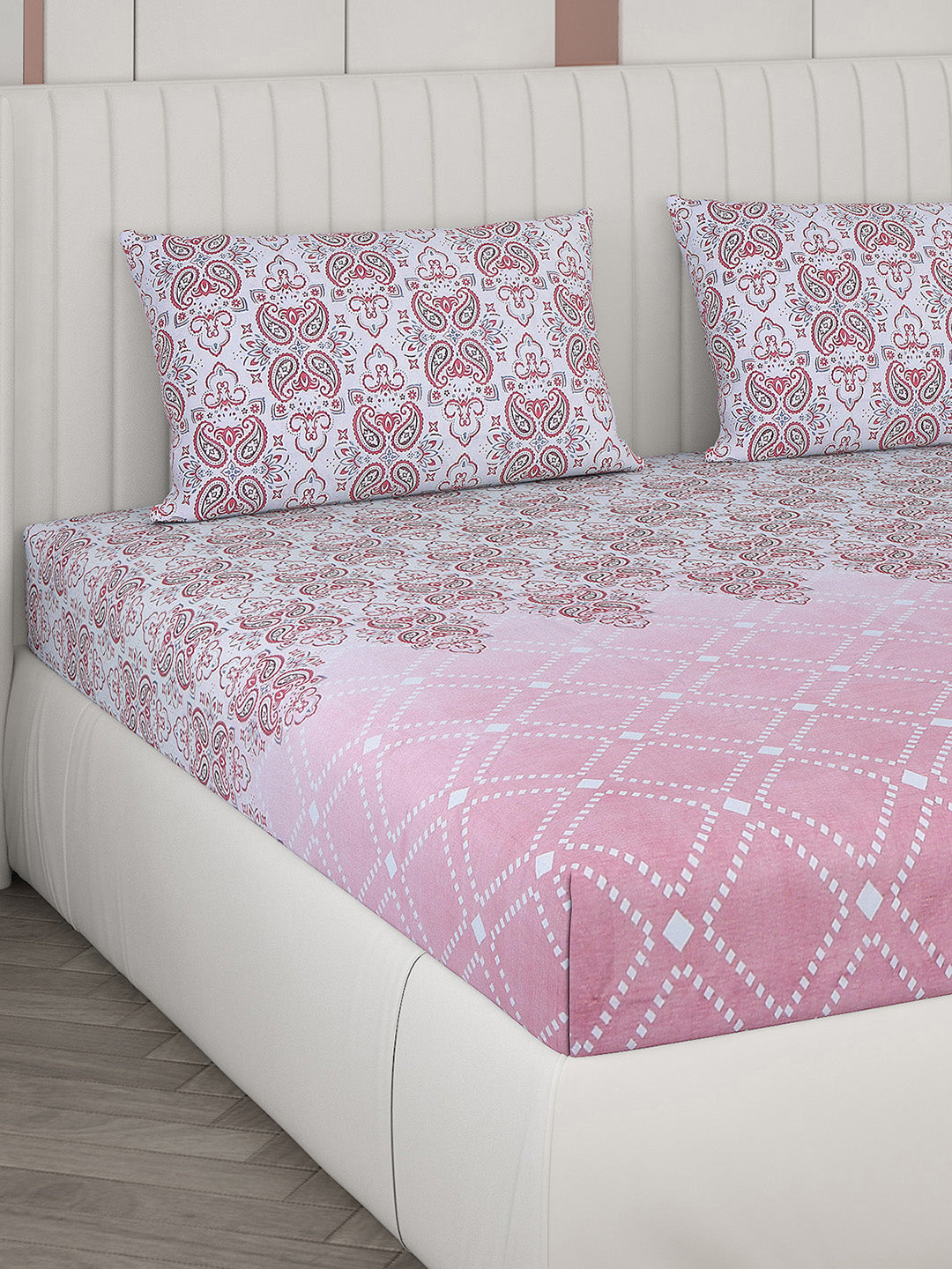 104 TC Cotton Double Bedsheet with 2 Pillow Covers - Updated - Updated