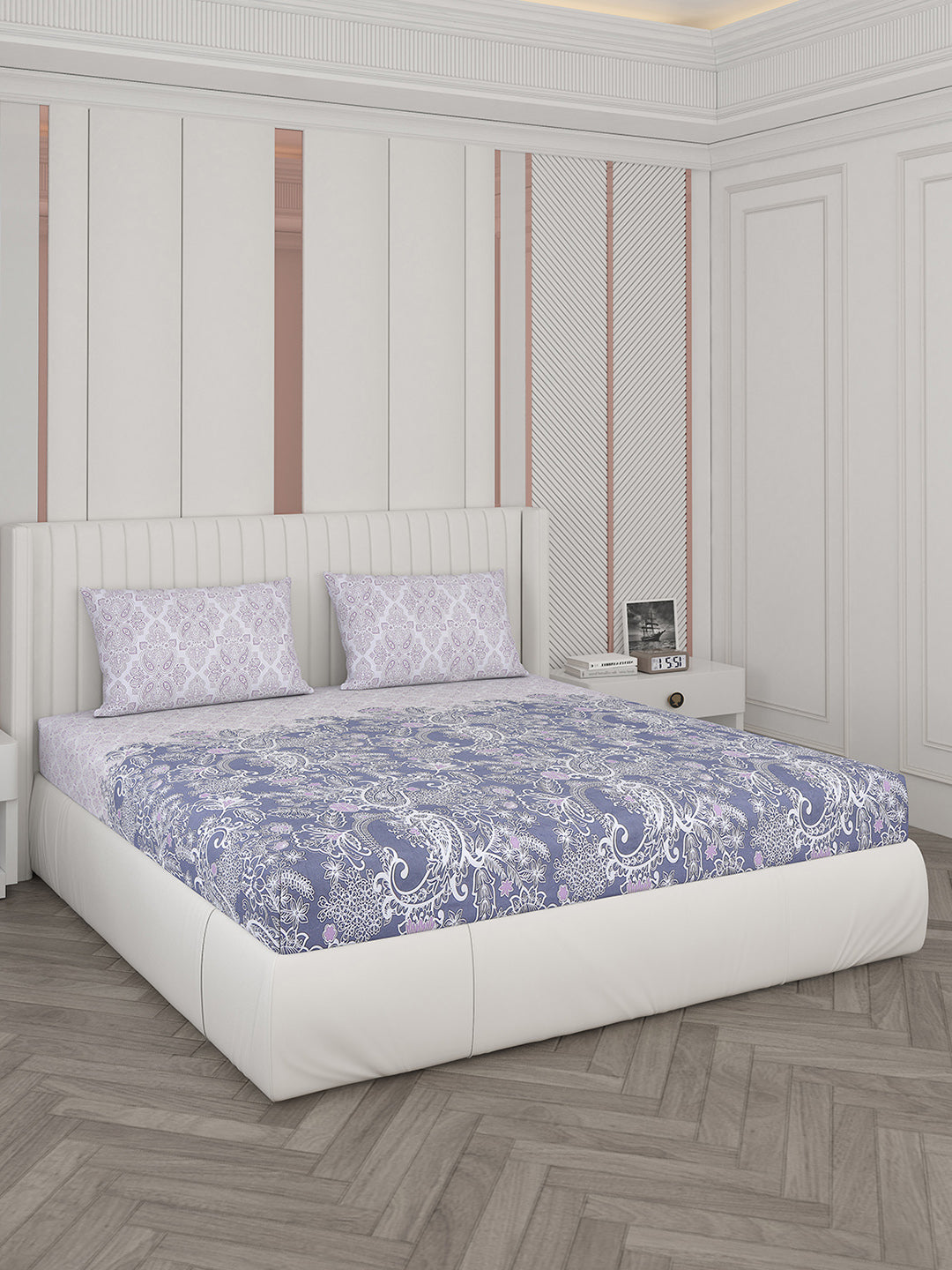 104 TC Cotton Double Bedsheet with 2 Pillow Covers - Updated - Updated