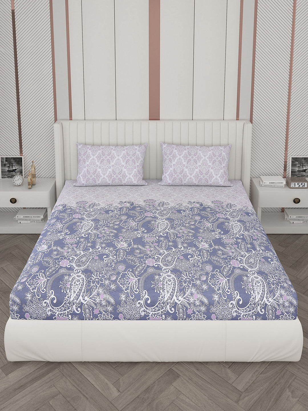 104 TC Cotton Double Bedsheet with 2 Pillow Covers - Updated - Updated