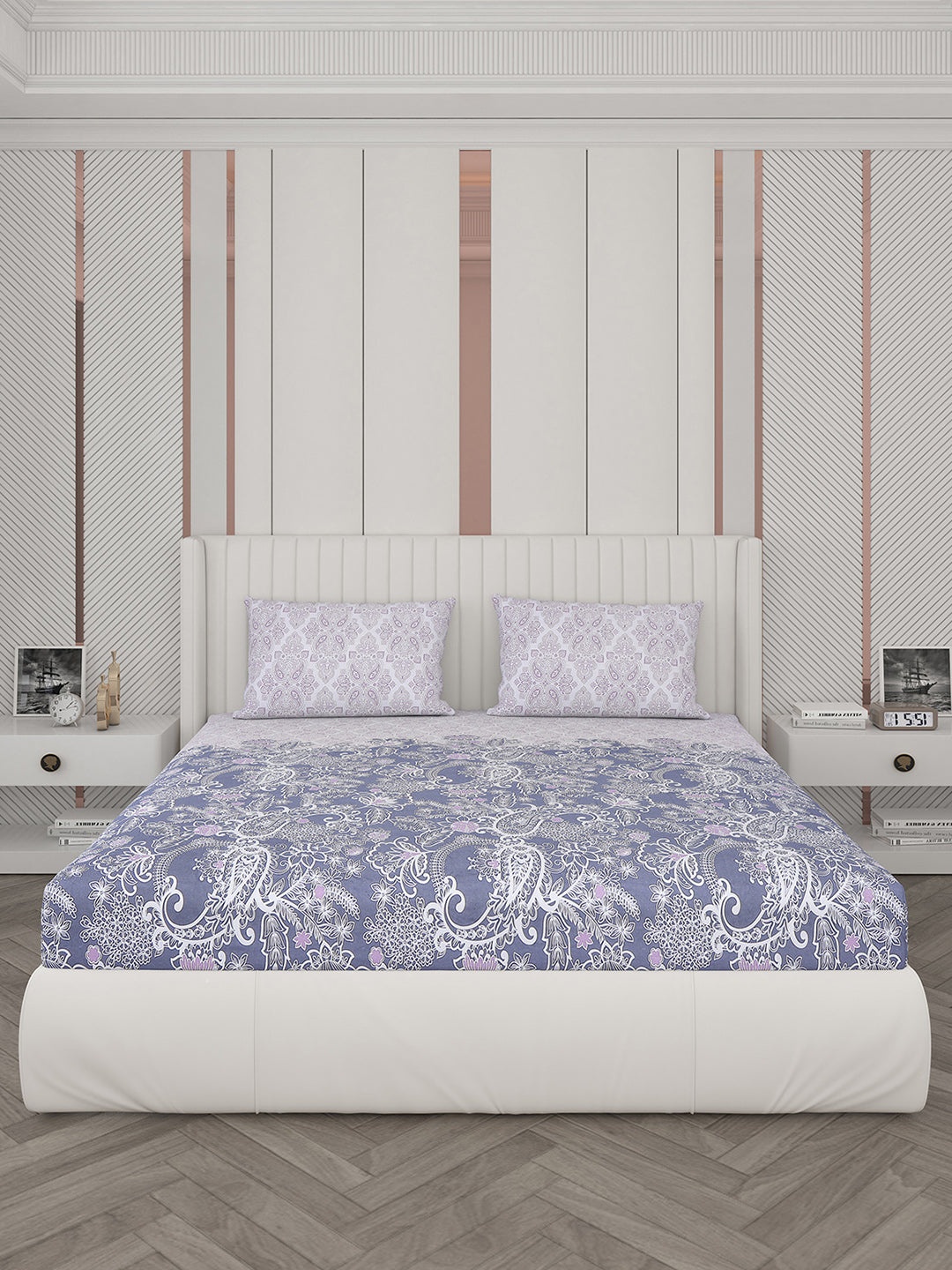 104 TC Cotton Double Bedsheet with 2 Pillow Covers - Updated - Updated