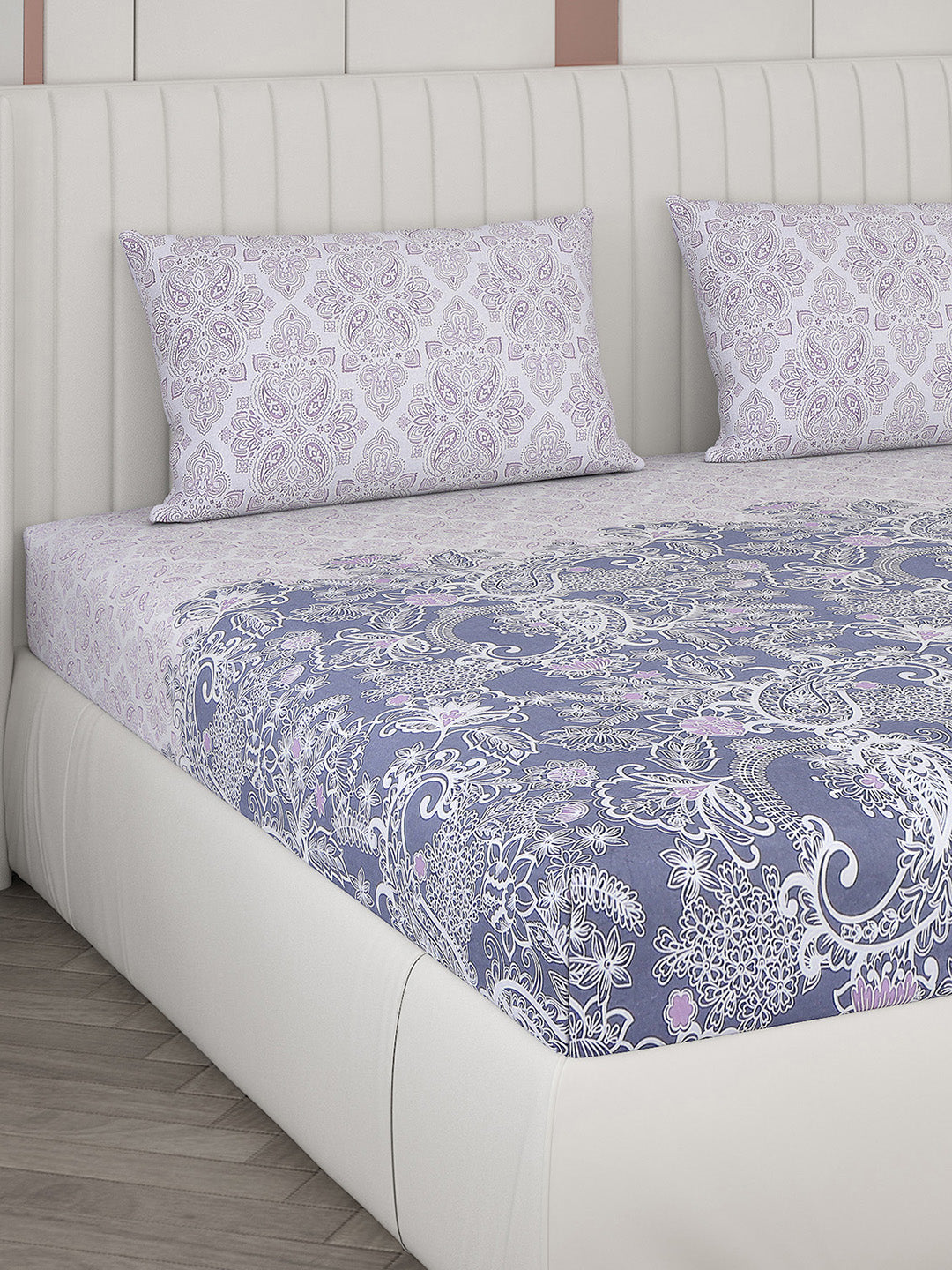 104 TC Cotton Double Bedsheet with 2 Pillow Covers - Updated - Updated