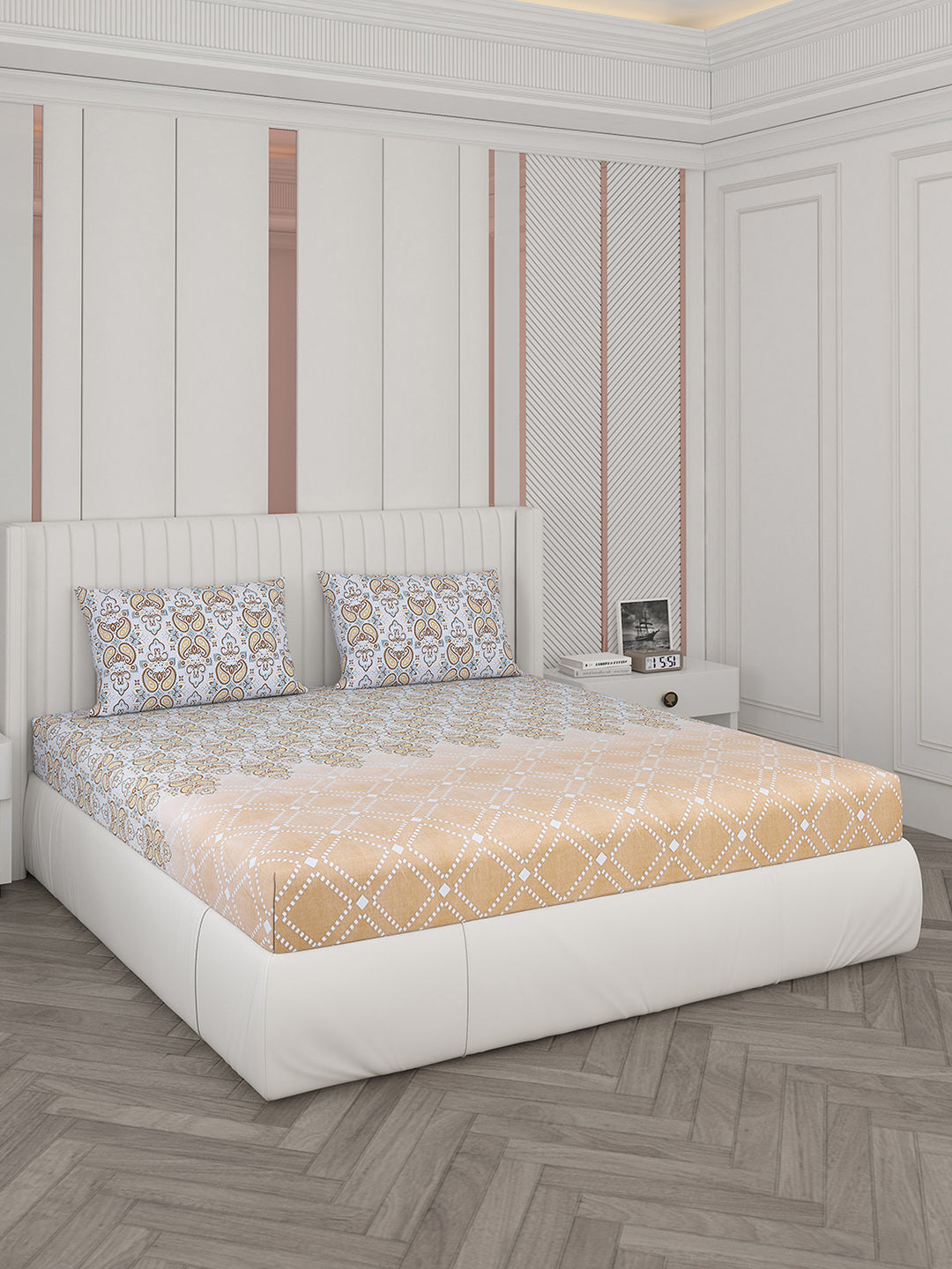 104 TC Cotton Double Bedsheet with 2 Pillow Covers - Updated - Updated