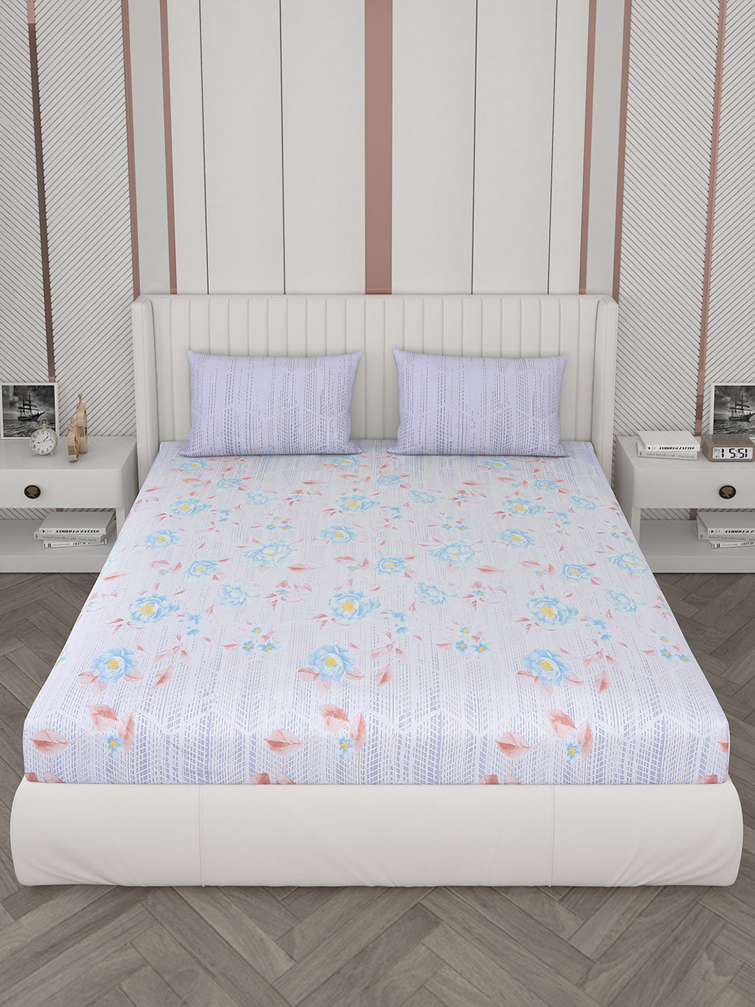 104 TC Cotton Double Bedsheet with 2 Pillow Covers - Updated - Updated - Updated