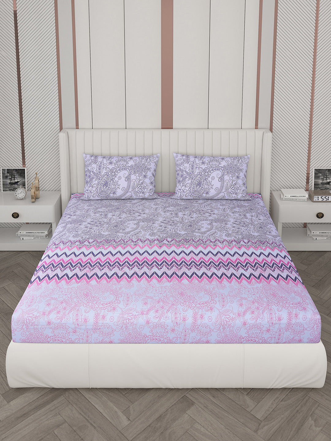 104 TC Cotton Double Bedsheet with 2 Pillow Covers - Updated - Updated - Updated