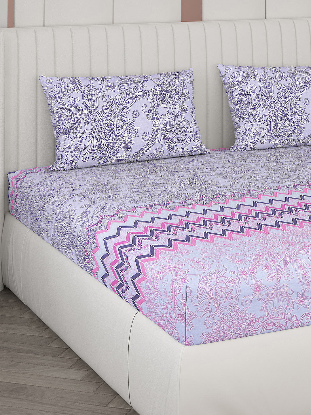 104 TC Cotton Double Bedsheet with 2 Pillow Covers - Updated - Updated - Updated