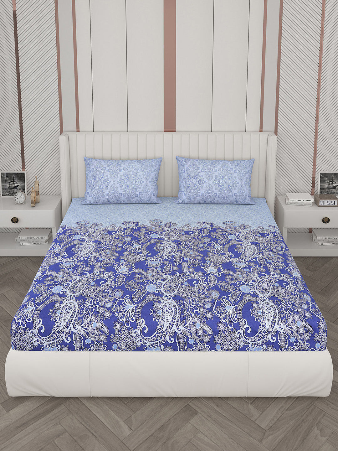 104 TC Cotton Double Bedsheet with 2 Pillow Covers - Updated - Updated - Updated