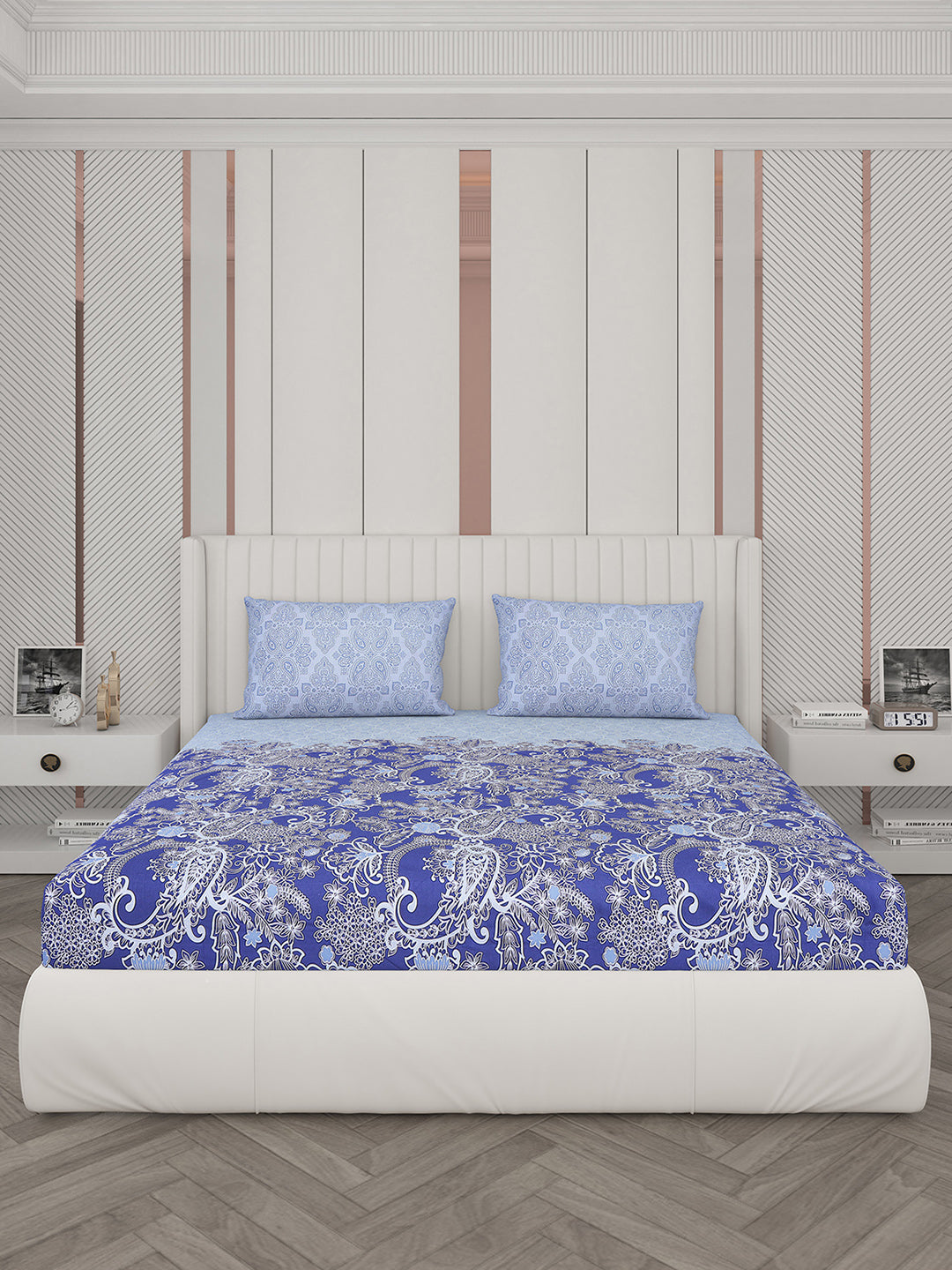 104 TC Cotton Double Bedsheet with 2 Pillow Covers - Updated - Updated - Updated