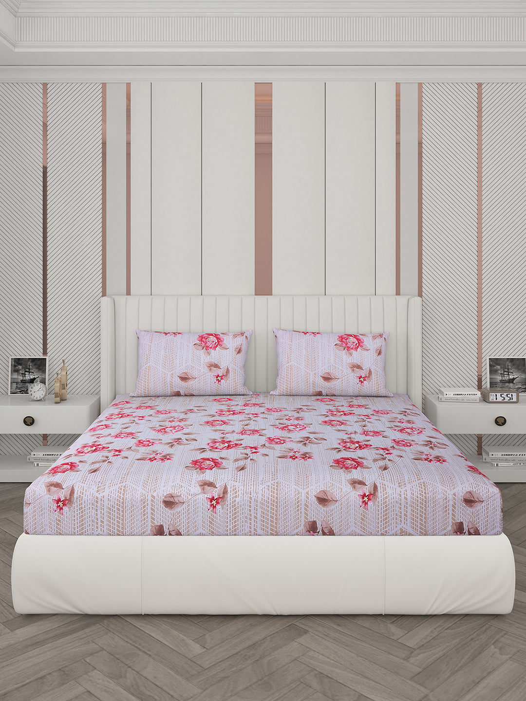 104 TC Cotton Double Bedsheet with 2 Pillow Covers - Updated - Updated - Updated