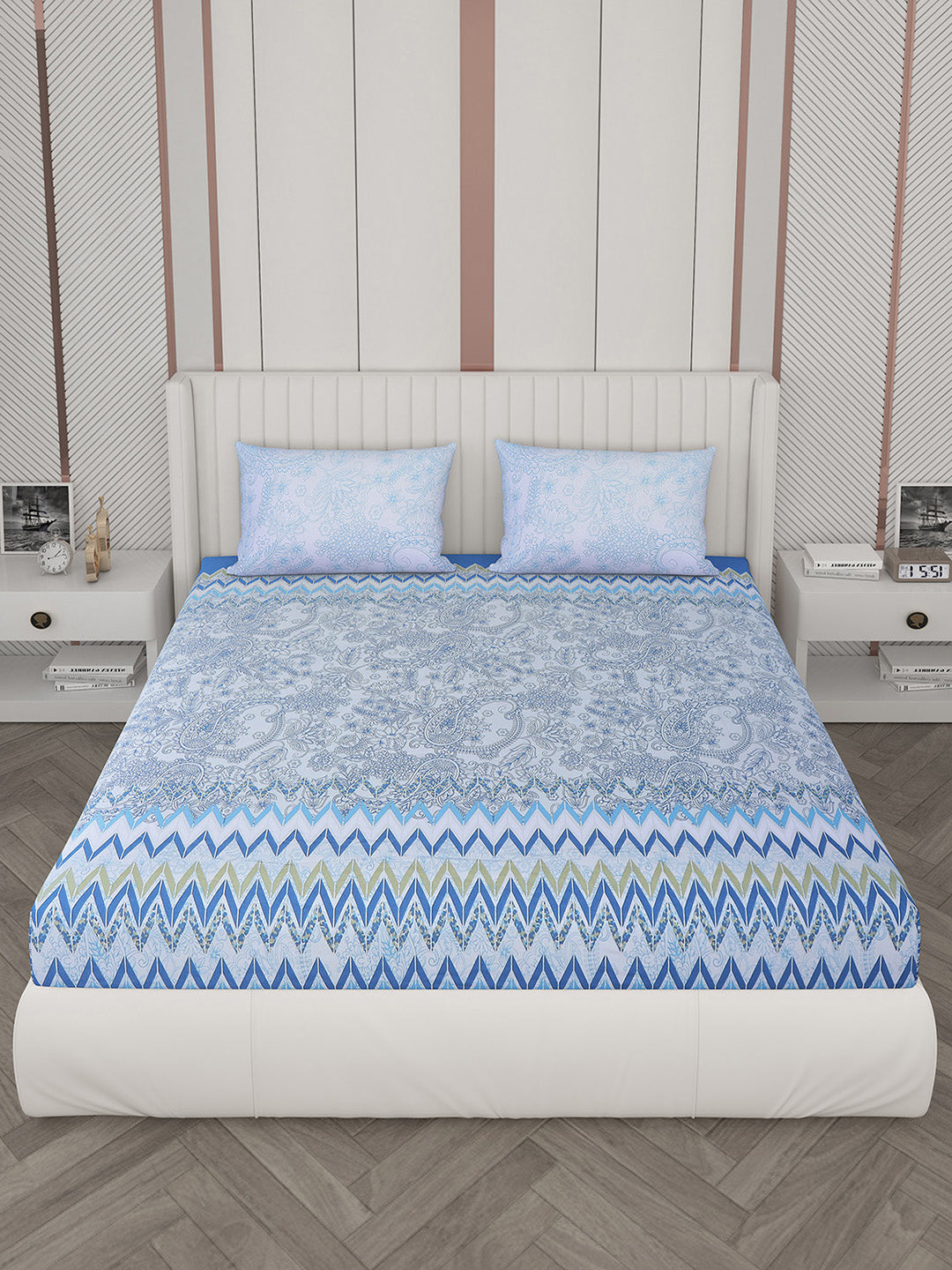 104 TC Cotton Double Bedsheet with 2 Pillow Covers - Updated - Updated - Updated