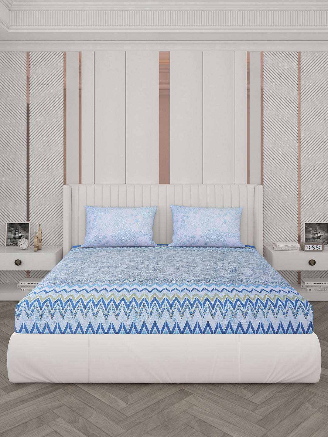 104 TC Cotton Double Bedsheet with 2 Pillow Covers - Updated - Updated - Updated