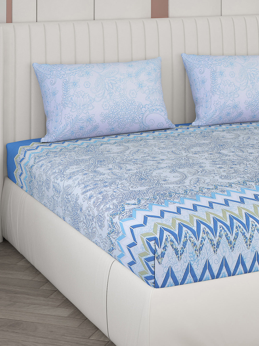 104 TC Cotton Double Bedsheet with 2 Pillow Covers - Updated - Updated - Updated