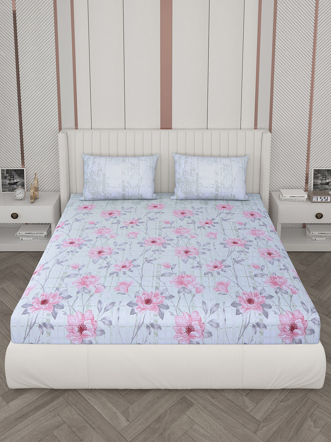 104 TC Cotton Double Bedsheet with 2 Pillow Covers - Updated - Updated - Updated