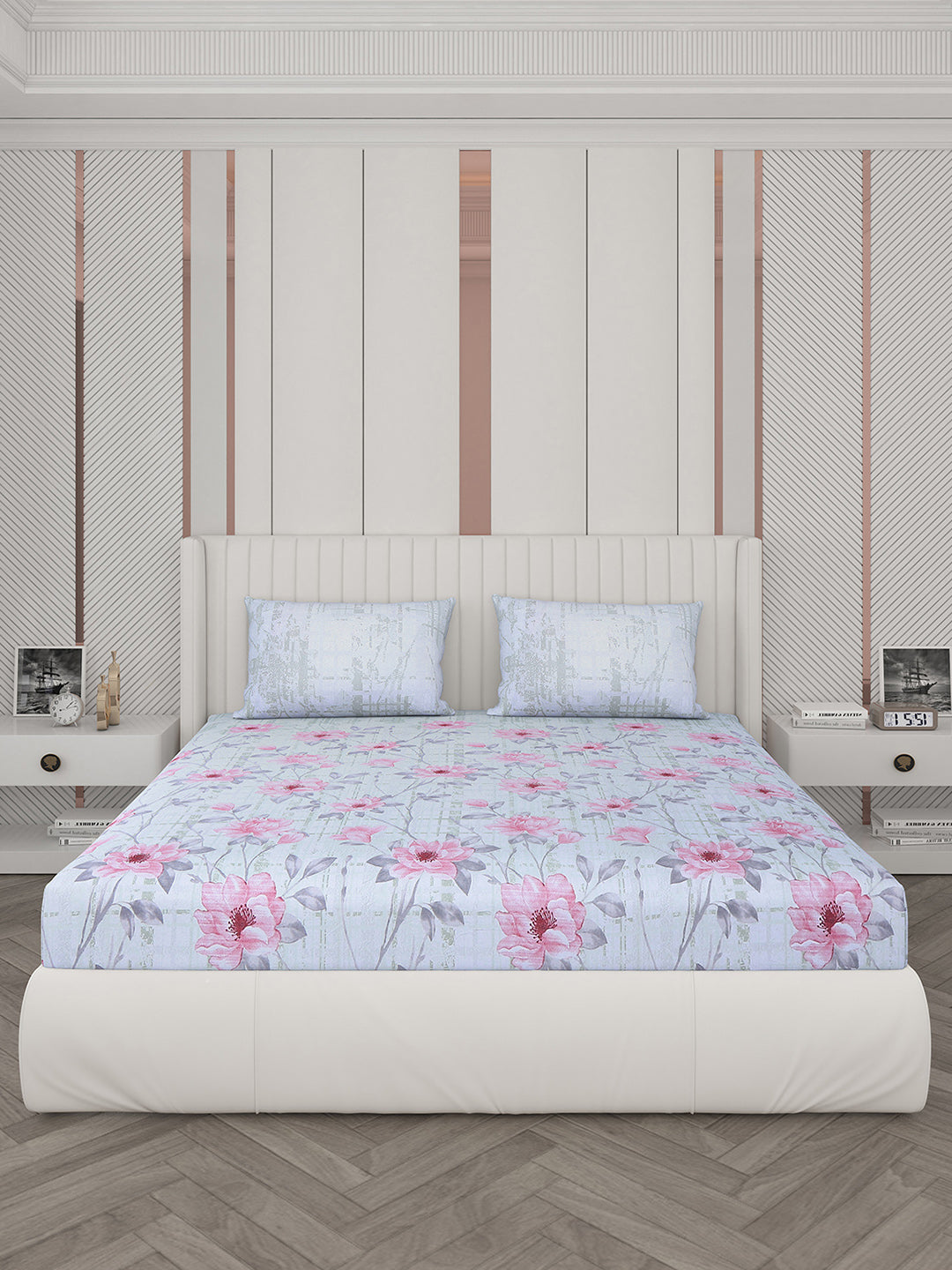104 TC Cotton Double Bedsheet with 2 Pillow Covers - Updated - Updated - Updated