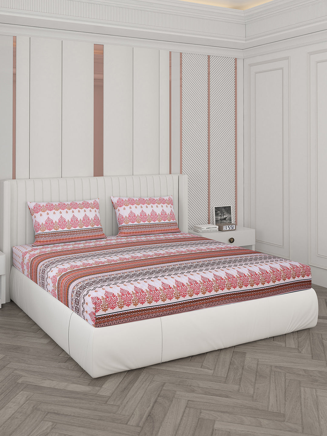 104 TC Cotton Double Bedsheet with 2 Pillow Covers - Updated - Updated