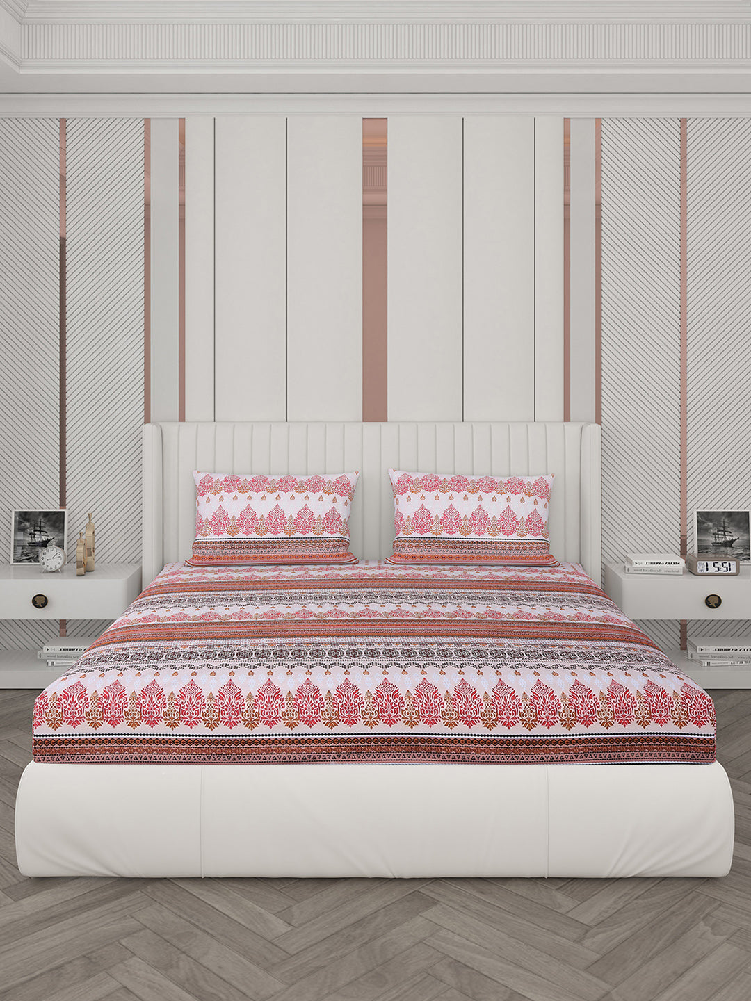 104 TC Cotton Double Bedsheet with 2 Pillow Covers - Updated - Updated