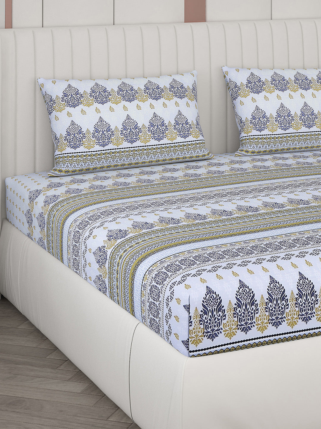 104 TC Cotton Double Bedsheet with 2 Pillow Covers - Updated - Updated