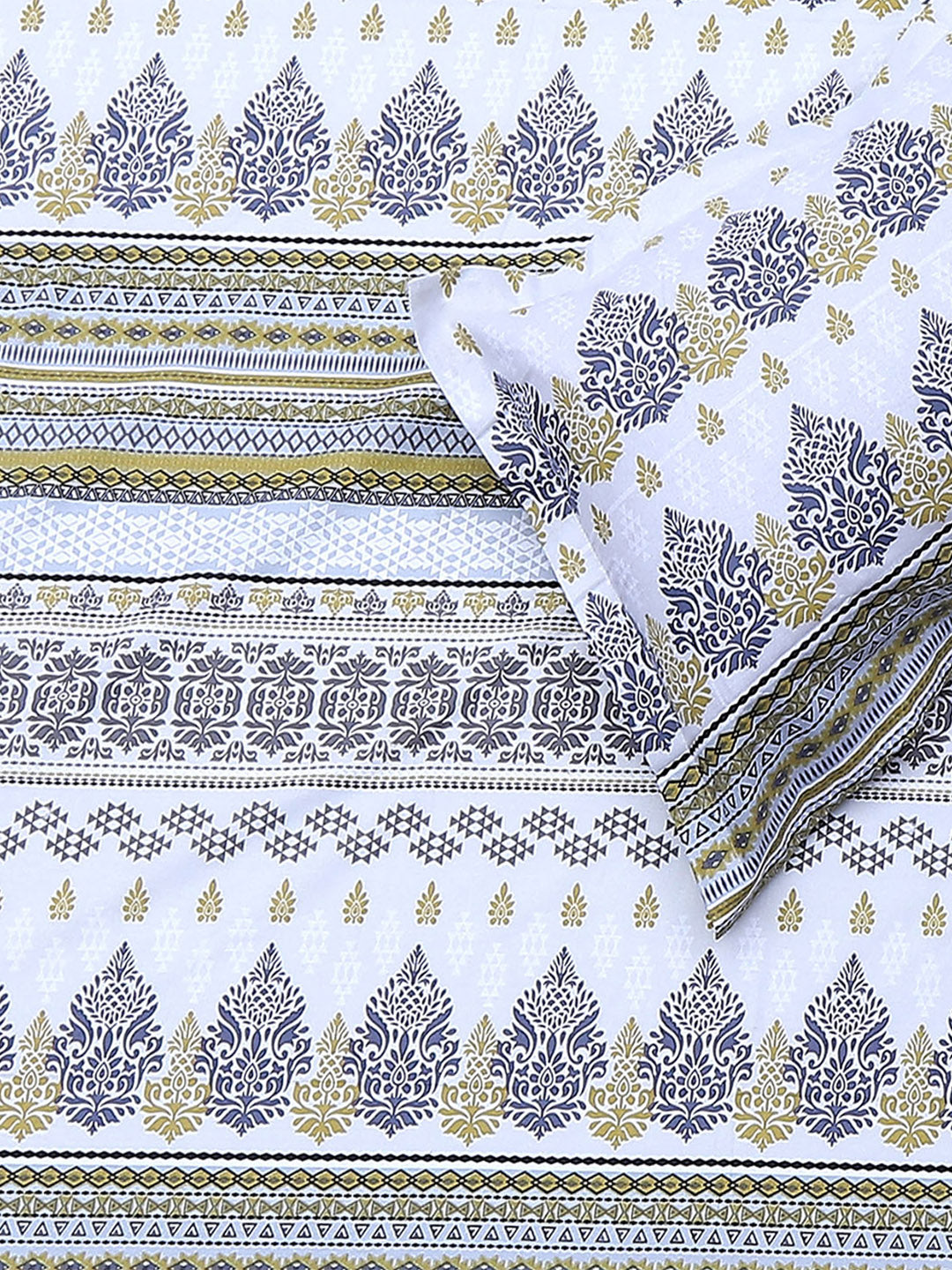 104 TC Cotton Double Bedsheet with 2 Pillow Covers - Updated - Updated