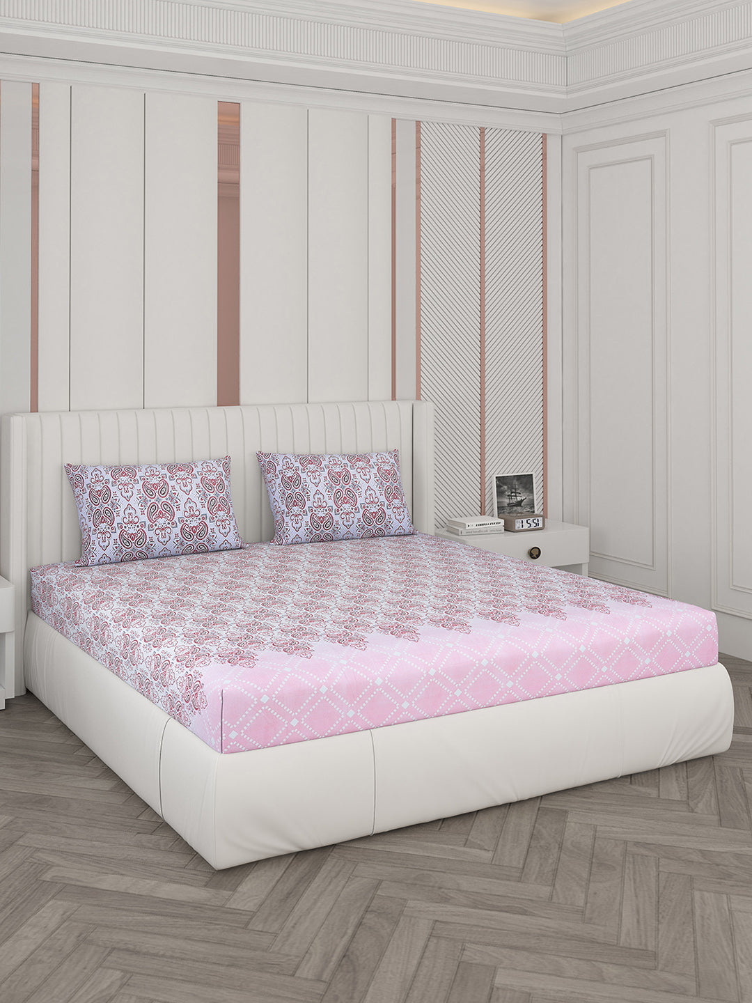 104 TC Cotton Double Bedsheet with 2 Pillow Covers - Updated - Updated