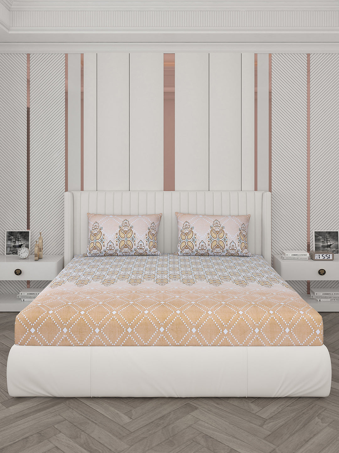 104 TC Cotton Double Bedsheet with 2 Pillow Covers - Updated - Updated - Updated