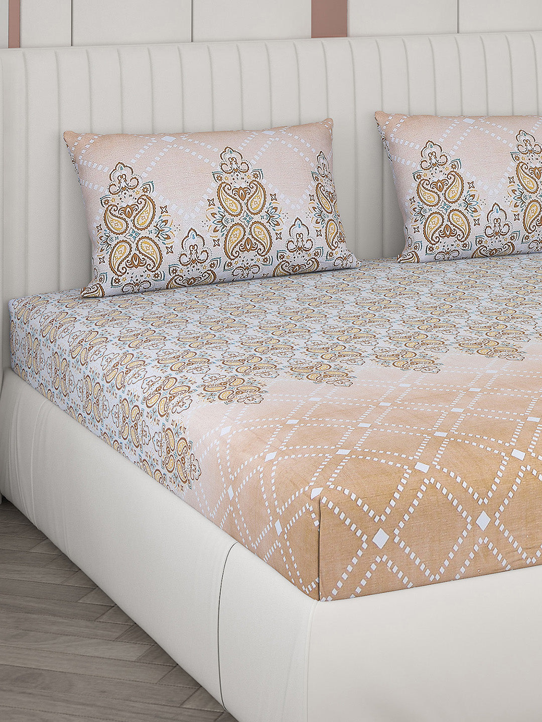 104 TC Cotton Double Bedsheet with 2 Pillow Covers - Updated - Updated - Updated