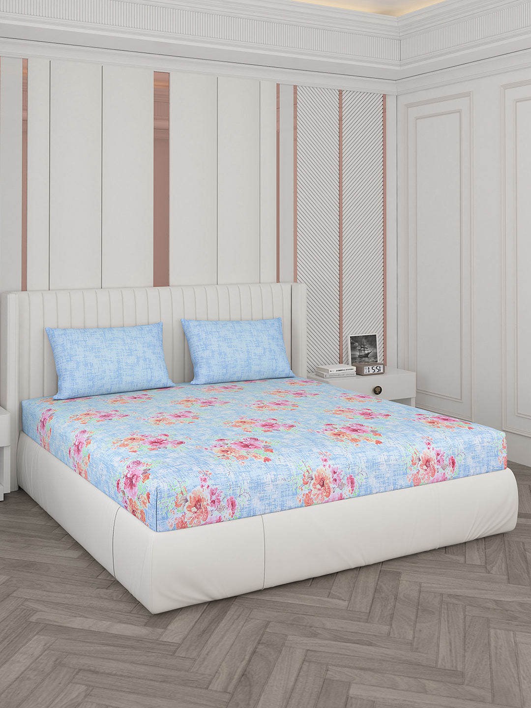 104 TC Cotton Double Bedsheet with 2 Pillow Covers - Updated - Updated - Updated