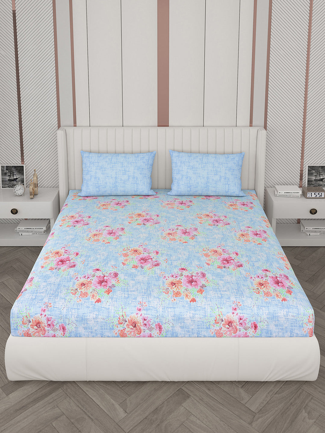 104 TC Cotton Double Bedsheet with 2 Pillow Covers - Updated - Updated - Updated