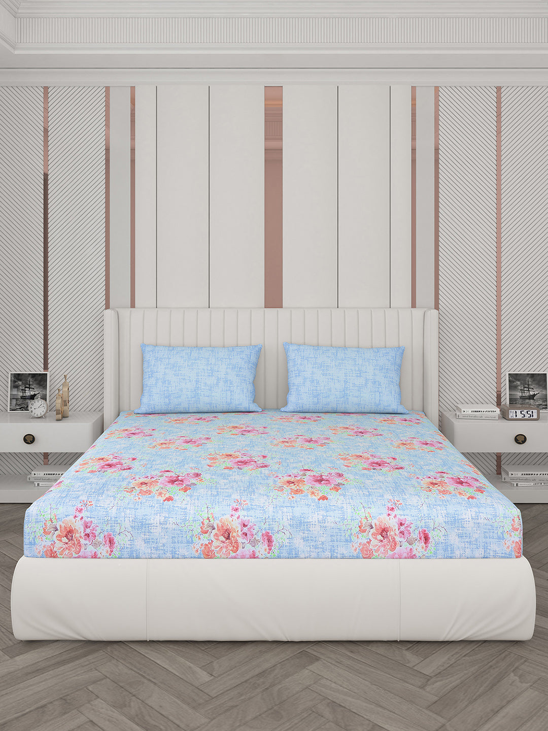 104 TC Cotton Double Bedsheet with 2 Pillow Covers - Updated - Updated - Updated