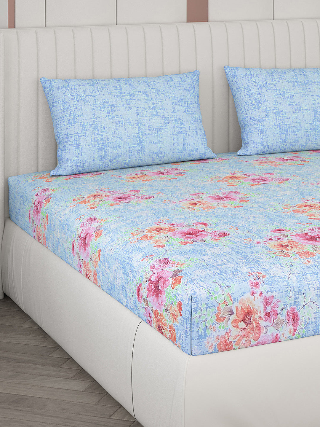 104 TC Cotton Double Bedsheet with 2 Pillow Covers - Updated - Updated - Updated