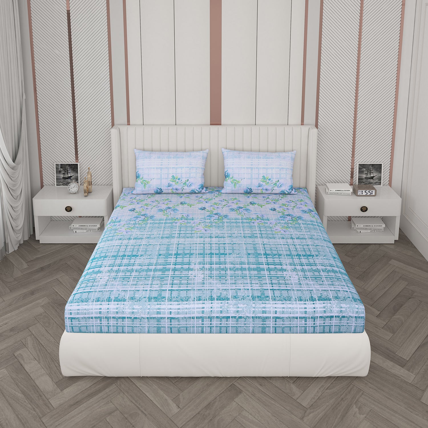 104 TC Cotton Double Bedsheet with 2 Pillow Covers - Updated - Updated - Updated