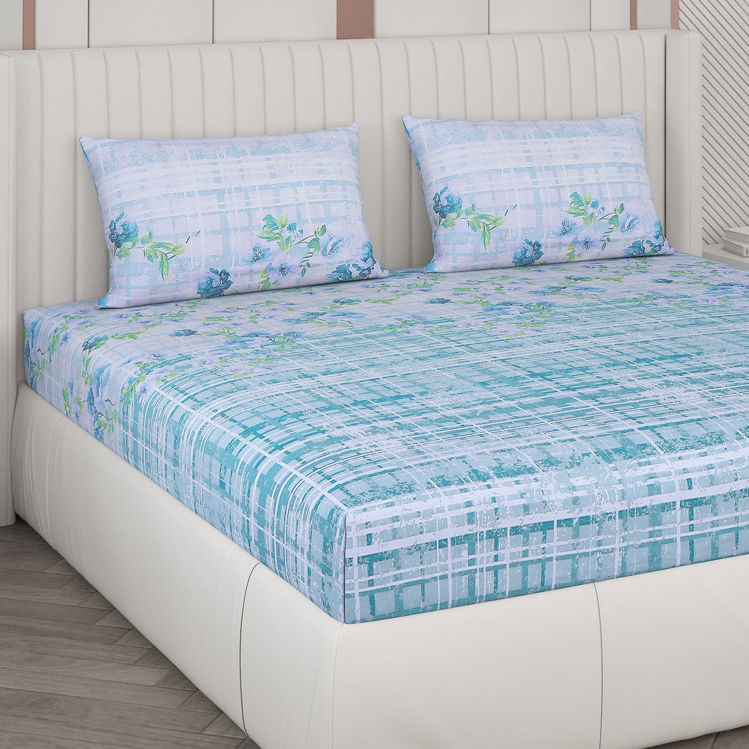 104 TC Cotton Double Bedsheet with 2 Pillow Covers - Updated - Updated - Updated