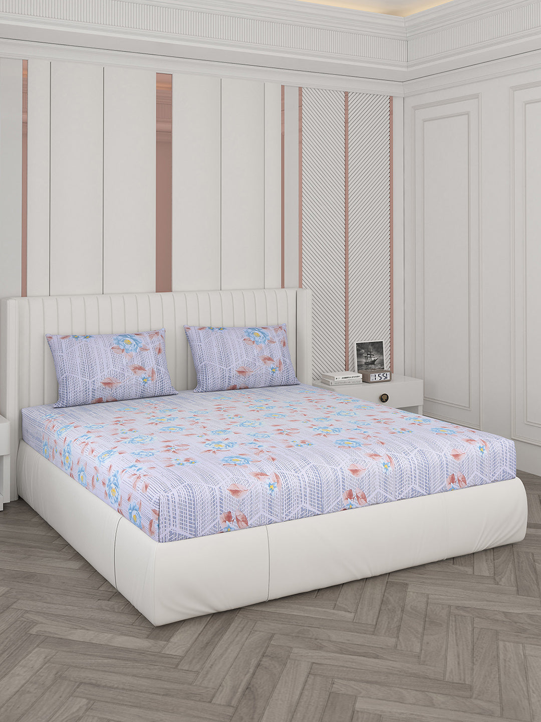 104 TC Cotton Double Bedsheet with 2 Pillow Covers - Updated - Updated