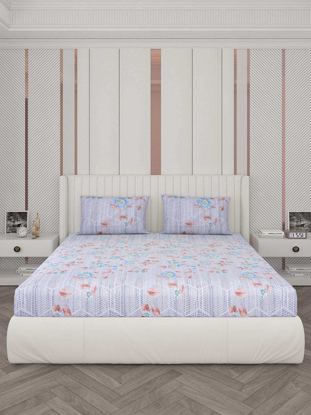 104 TC Cotton Double Bedsheet with 2 Pillow Covers - Updated - Updated