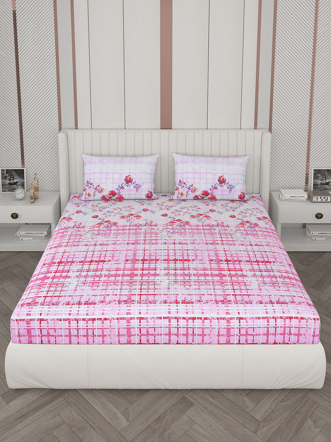 104 TC Cotton Double Bedsheet with 2 Pillow Covers - Updated - Updated - Updated