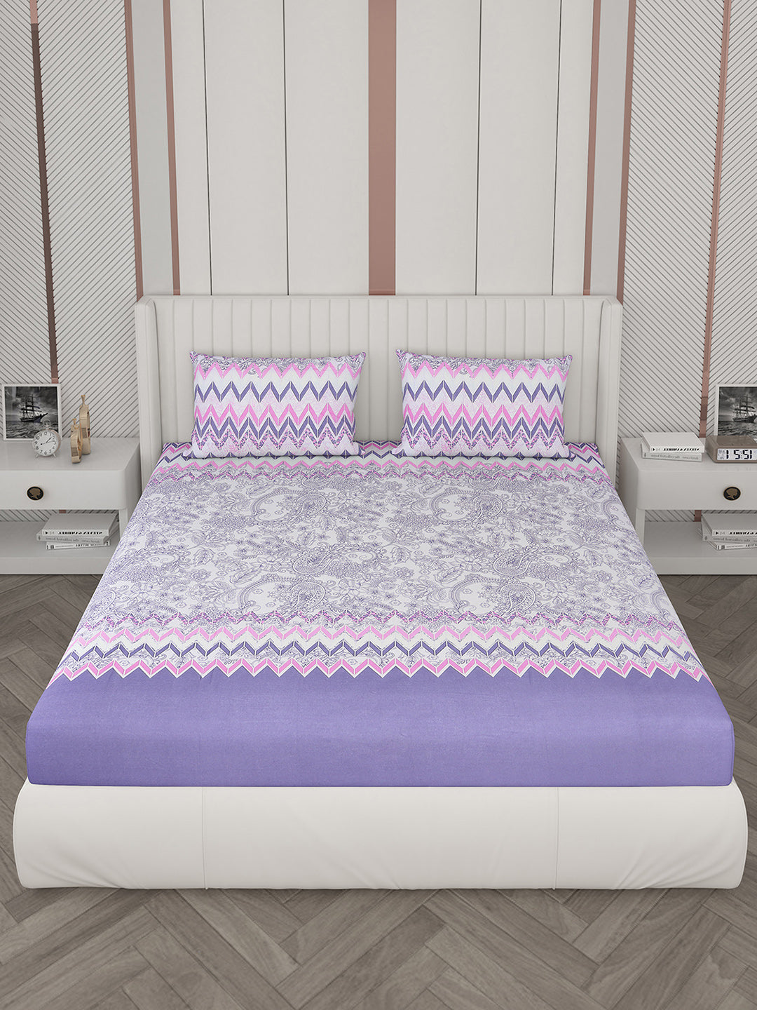 104 TC Cotton Double Bedsheet with 2 Pillow Covers - Updated - Updated - Updated