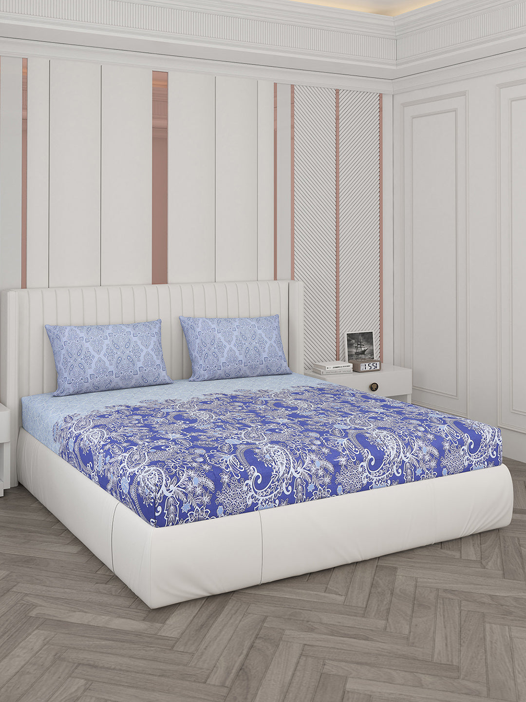 104 TC Cotton Double Bedsheet with 2 Pillow Covers - Updated