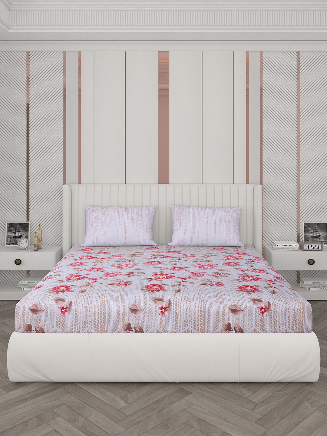 104 TC Cotton Double Bedsheet with 2 Pillow Covers - Updated - Updated - Updated