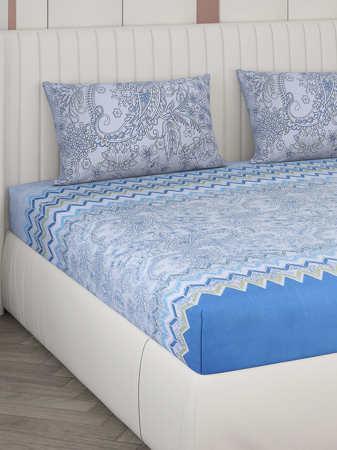 104 TC Cotton Double Bedsheet with 2 Pillow Covers - Updated - Updated - Updated