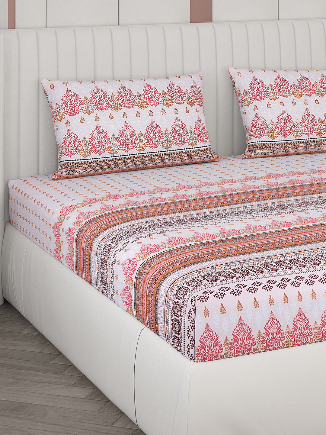104 TC Cotton Double Bedsheet with 2 Pillow Covers - Updated - Updated - Updated