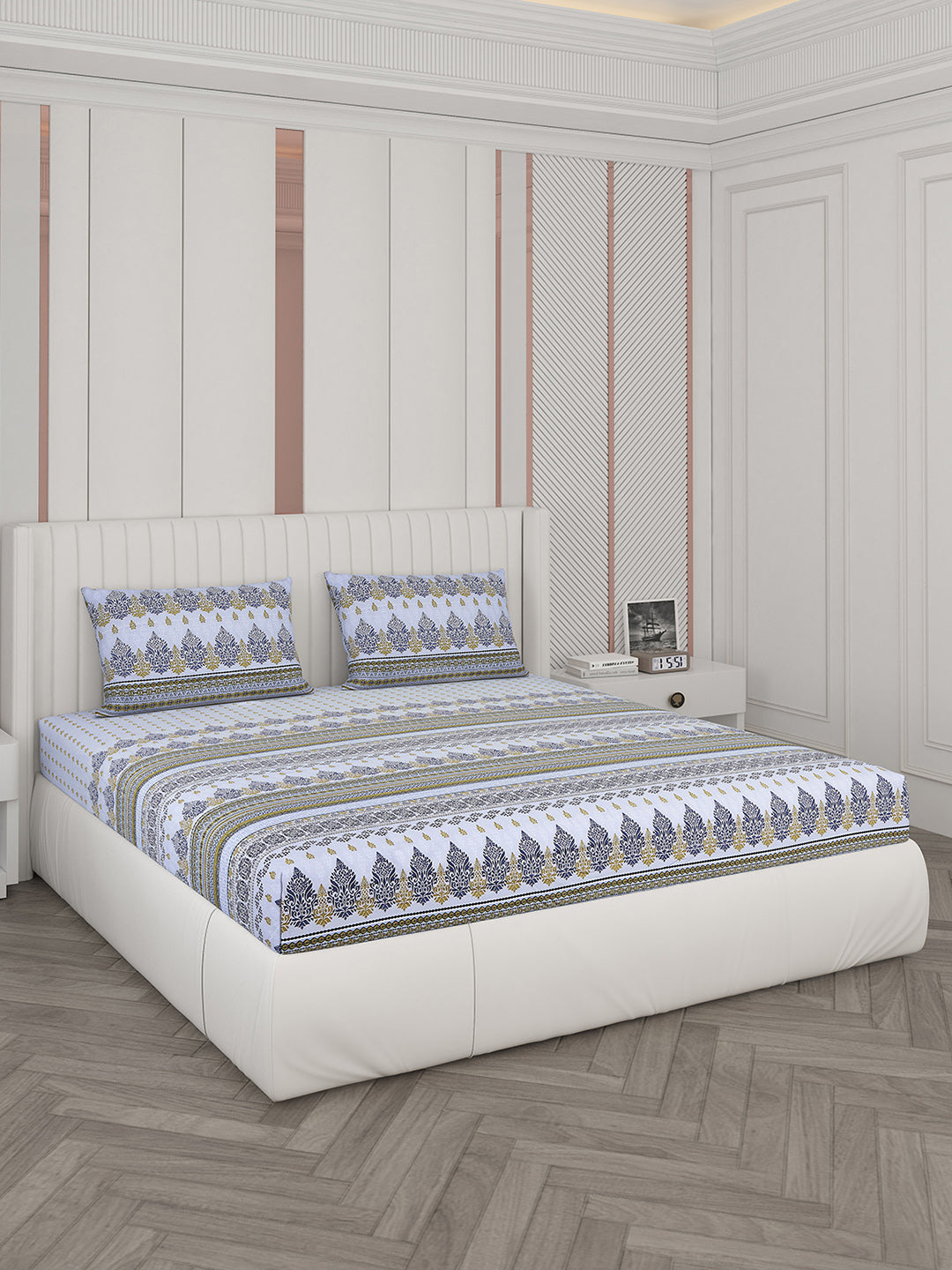 104 TC Cotton Double Bedsheet with 2 Pillow Covers - Updated - Updated