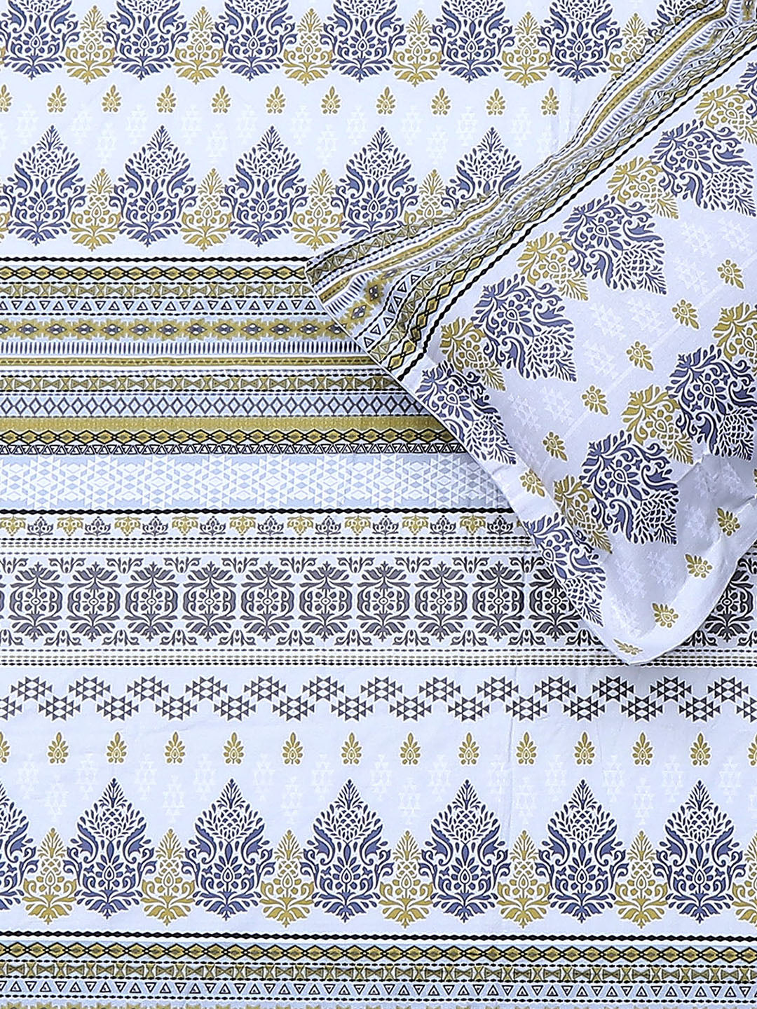 104 TC Cotton Double Bedsheet with 2 Pillow Covers - Updated - Updated