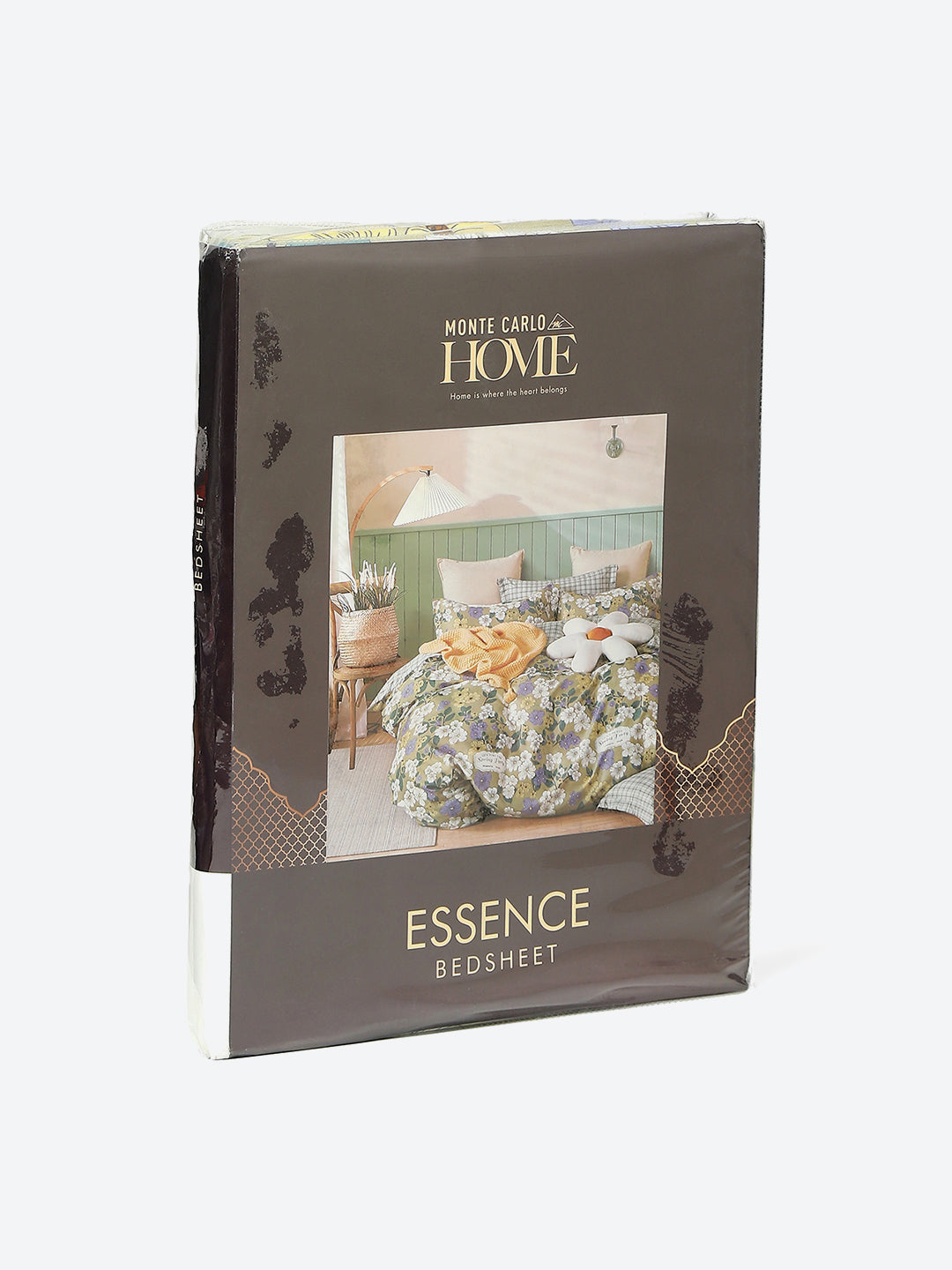 130 GSM Polyester Double Bed 1 Bedsheet with 2 Pillow Covers (Essence)