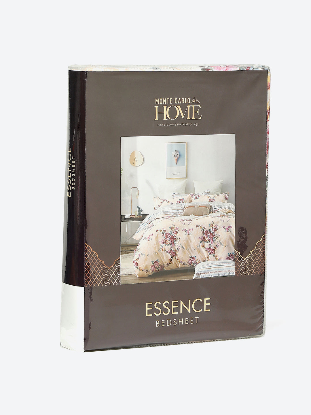 130 GSM Polyester Double Bed 1 Bedsheet with 2 Pillow Covers (Essence)