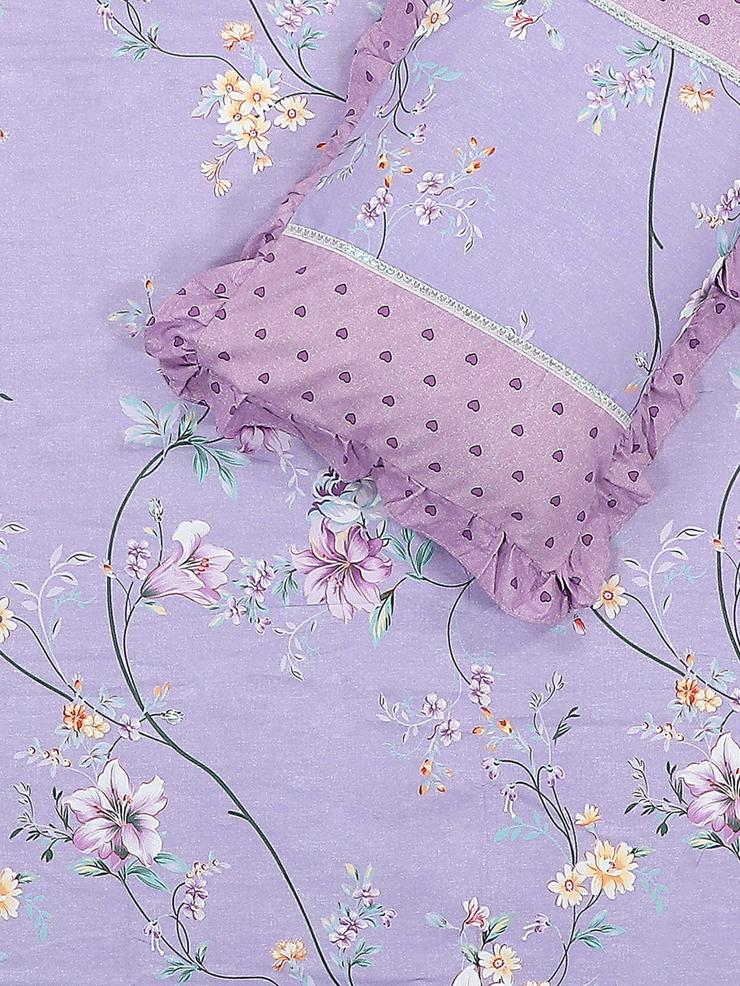 130 GSM Polyester Double Bed 1 Bedsheet with 2 Pillow Covers (Essence)