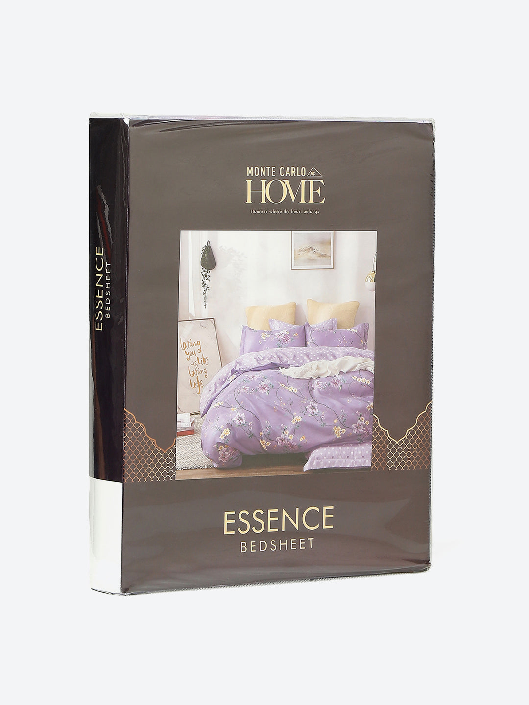 130 GSM Polyester Double Bed 1 Bedsheet with 2 Pillow Covers (Essence)