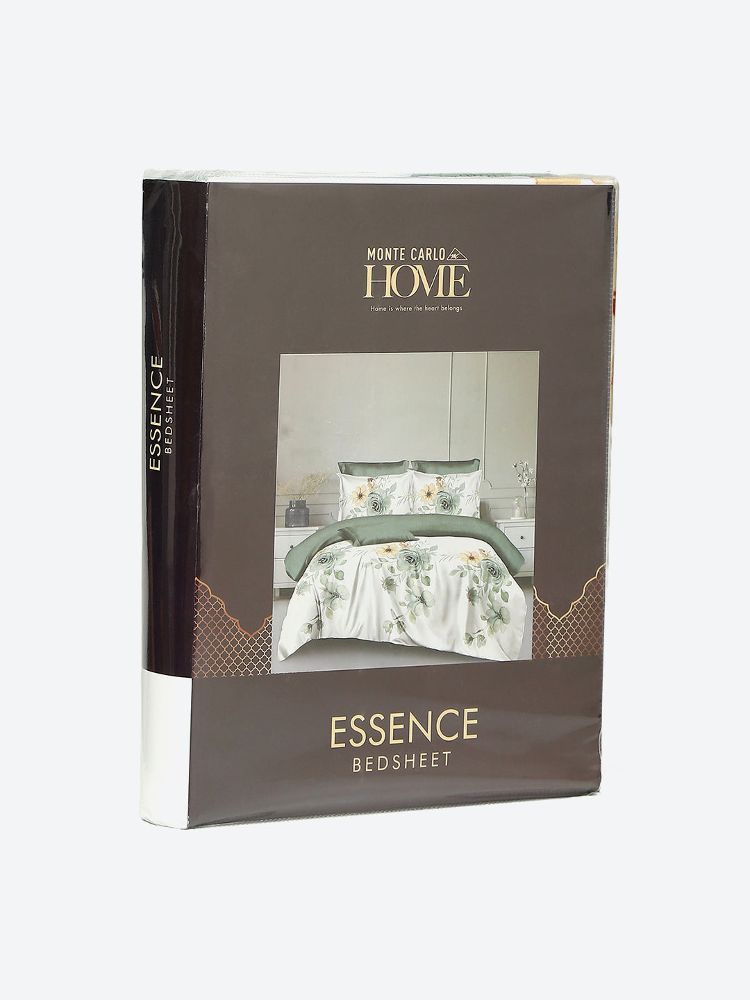 130 GSM Polyester Double Bed 1 Bedsheet with 2 Pillow Covers (Essence)