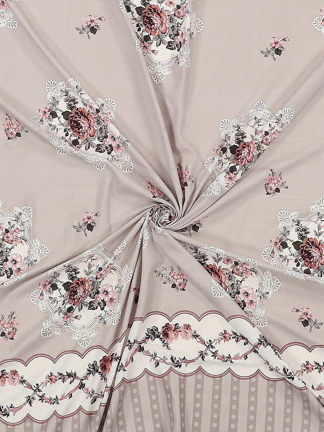 130 GSM Polyester Double Bed 1 Bedsheet with 2 Pillow Covers (Essence)