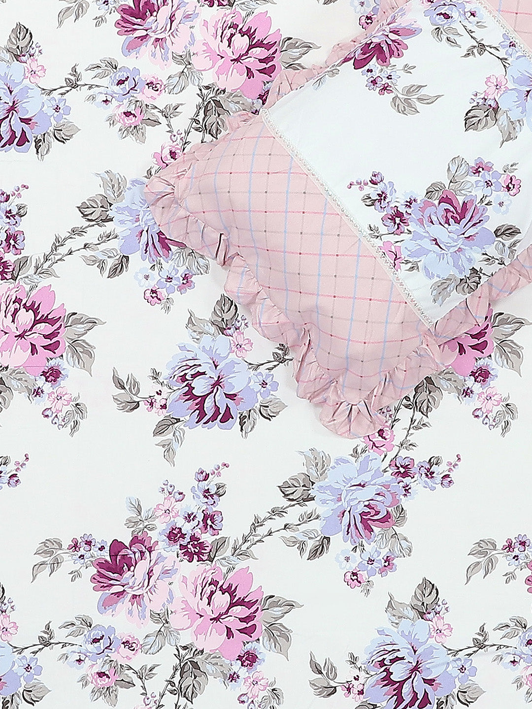 130 GSM Polyester Double Bed 1 Bedsheet with 2 Pillow Covers (Essence)