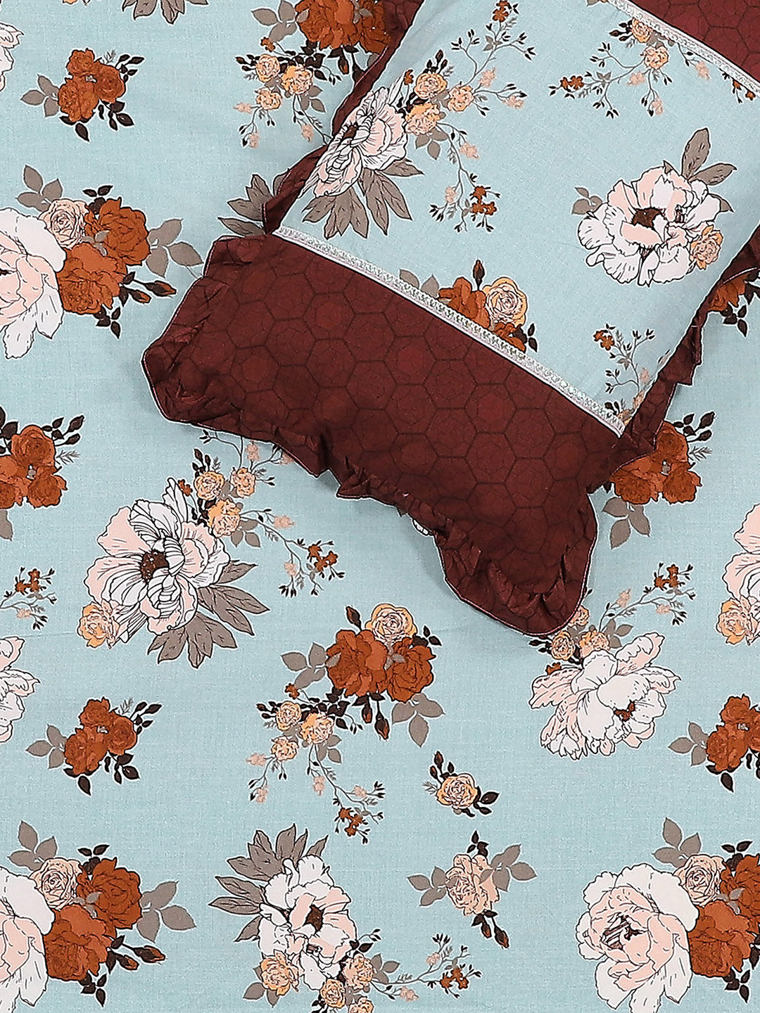 130 GSM Polyester Double Bed 1 Bedsheet with 2 Pillow Covers (Essence)