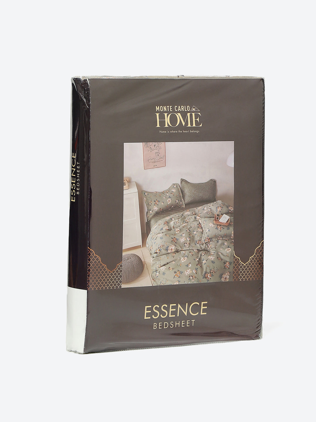 130 GSM Polyester Double Bed 1 Bedsheet with 2 Pillow Covers (Essence)