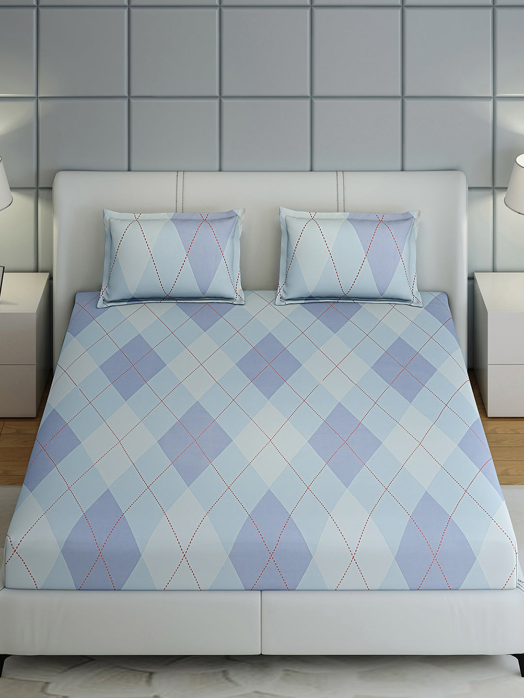 144 TC Cotton Double Bed 1 Bedsheet with 2 Pillow Covers (Fashnik)